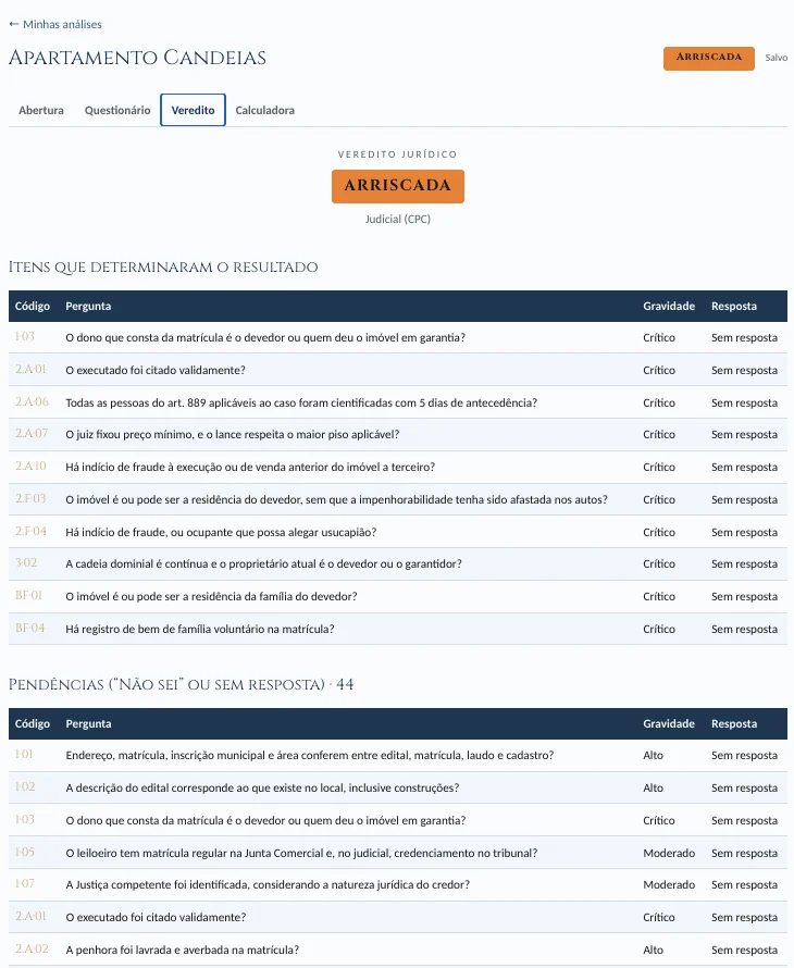 Selo de classificação Arriscada no celular